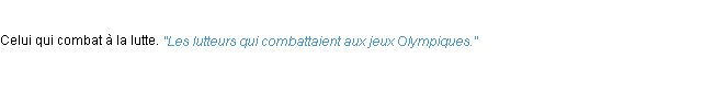 Définition lutteur ACAD 1932
