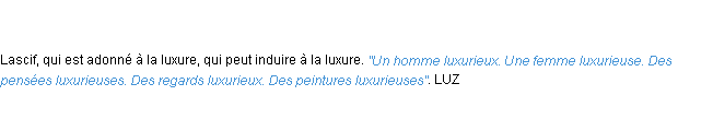 Définition luxurieux ACAD 1798