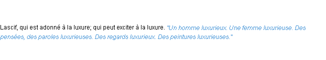 Définition luxurieux ACAD 1835