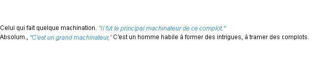 Définition machinateur ACAD 1835