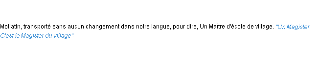 Définition magister ACAD 1798