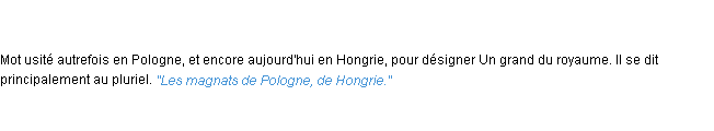 Définition magnat ACAD 1835