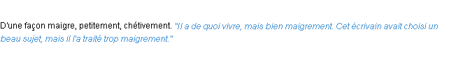 Définition maigrement ACAD 1932