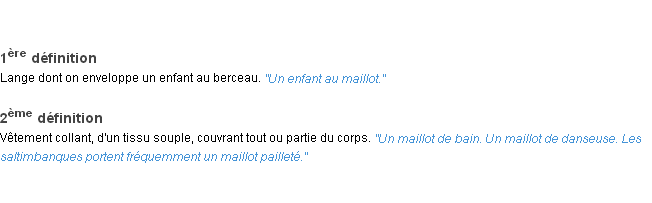 Définition maillot ACAD 1932