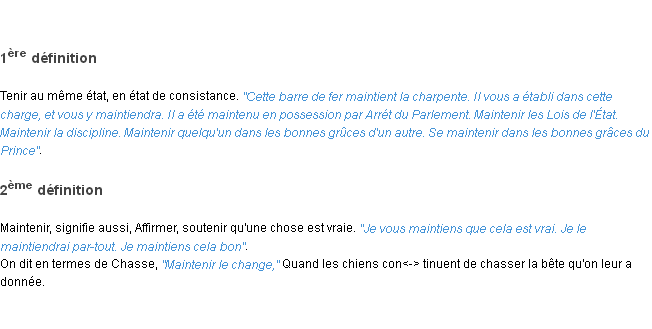 Définition maintenir ACAD 1798