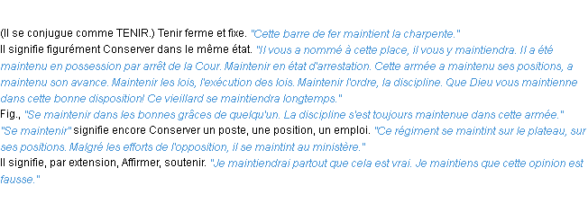 Définition maintenir ACAD 1932