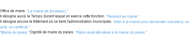 Définition mairie ACAD 1932