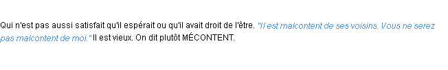 Définition malcontent ACAD 1932