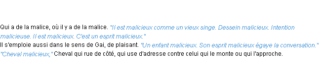 Définition malicieux ACAD 1835