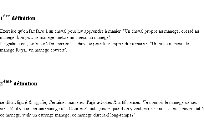 Définition manege ACAD 1694