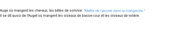 Définition mangeoire ACAD 1932