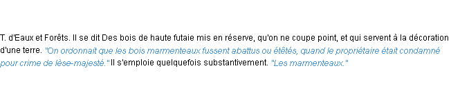 Définition marmenteau ACAD 1835