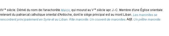 Définition maronite ACAD 1986