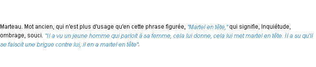 Définition martel ACAD 1798