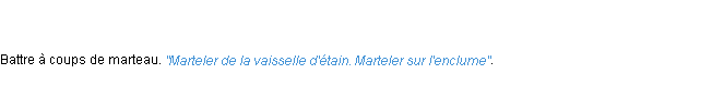 Définition marteler ACAD 1798