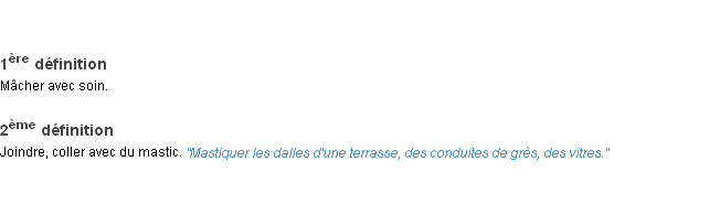 Définition mastiquer ACAD 1932