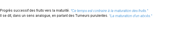 Définition maturation ACAD 1932