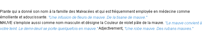 Définition mauve ACAD 1932