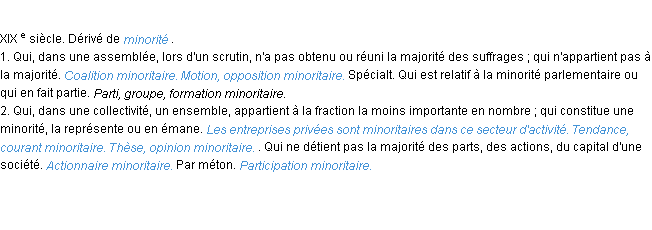 Définition minoritaire ACAD 1986