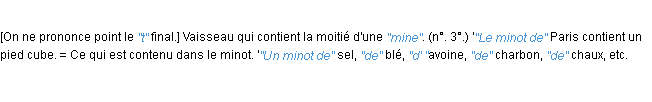 Définition minot JF.Feraud