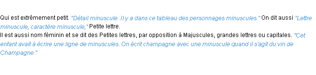 Définition minuscule ACAD 1932