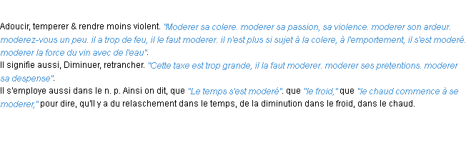 Définition moderer ACAD 1694