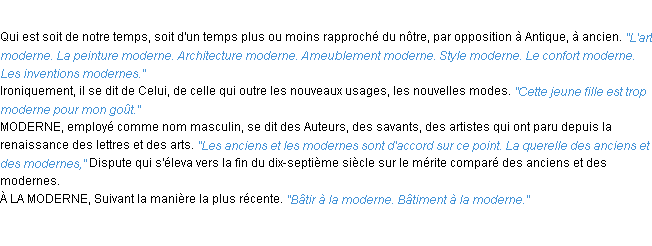 Définition moderne ACAD 1932