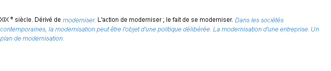 Définition modernisation ACAD 1986