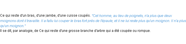 Définition moignon ACAD 1835
