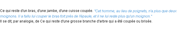 Définition moignon ACAD 1932