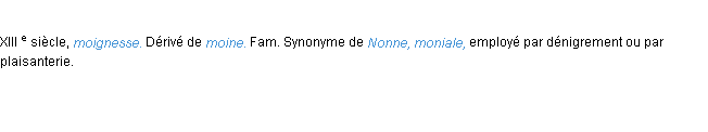 Définition moinesse ACAD 1986