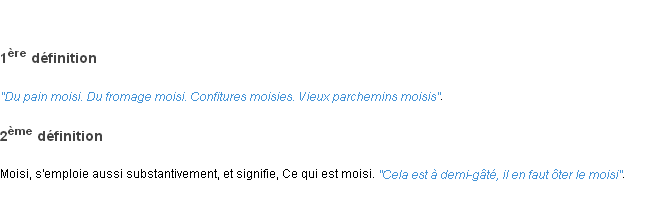 Définition moisi ACAD 1798