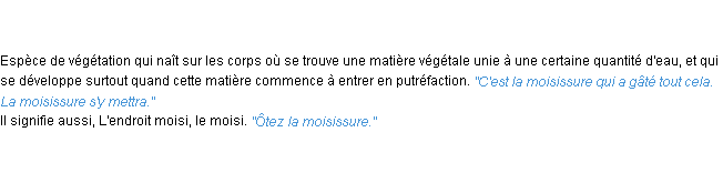 Définition moisissure ACAD 1835