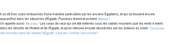 Définition momie ACAD 1798