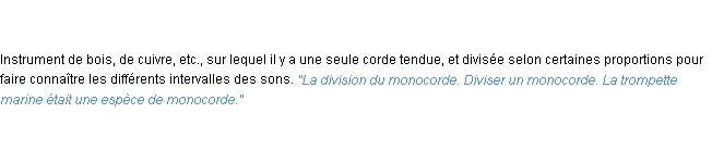 Définition monocorde ACAD 1835