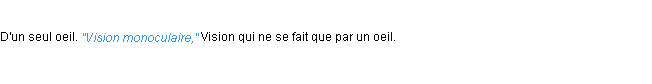Définition monoculaire ACAD 1932