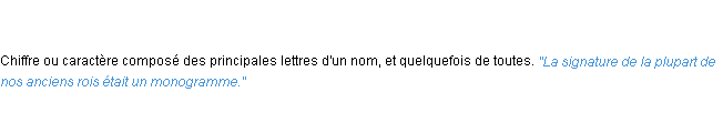 Définition monogramme ACAD 1835