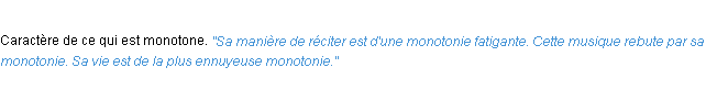 Définition monotonie ACAD 1932