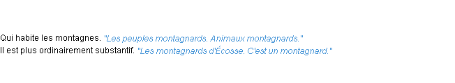 Définition montagnard ACAD 1835