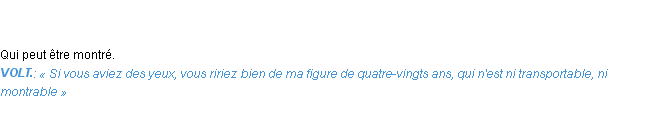 Définition montrable Emile Littré