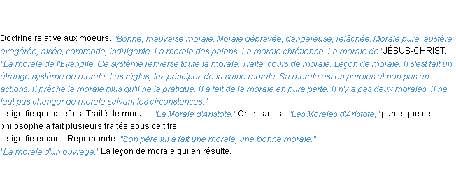 Définition morale ACAD 1835