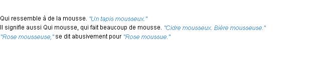 Définition mousseux ACAD 1932