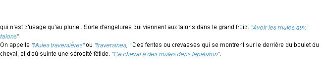 Définition mules ACAD 1798