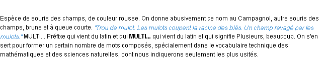 Définition mulot ACAD 1932