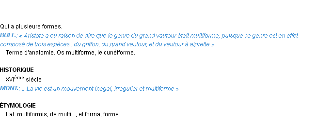 Définition multiforme Emile Littré