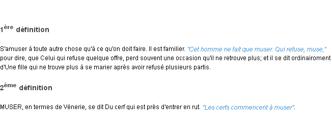 Définition muser ACAD 1798