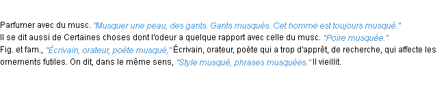 Définition musquer ACAD 1932