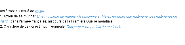 Définition mutinerie ACAD 1986