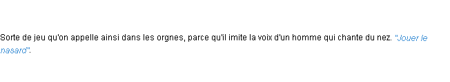 Définition nasard ACAD 1798