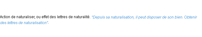 Définition naturalisation ACAD 1798